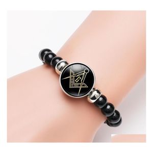 Charm Bracelets Masonic Sign For Mens 18Mm Ginger Snap Button Acrylic Beads Chains Bangle Fashion Jewelry Gift Drop Delivery Otusj