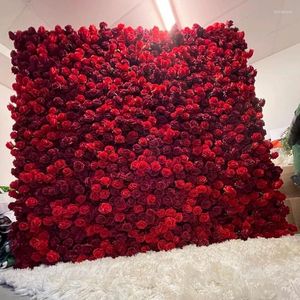 Dekorativa blommor 40x60 cm Artificial Flower Wall Home Decor Backgound Diy Silk Rose Plants Window Display Pink