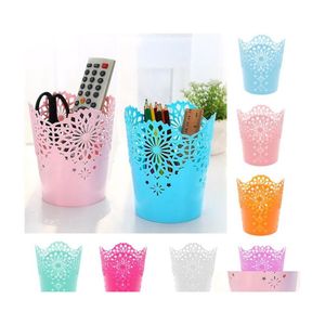Desk Drawer Organizers Mtifunctional Flower Plant Pot Makeup Brush Storage Boxes Pen Pencil Holder Container Office Organizer Drop DH0TR