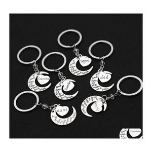 Keychains Bedanyards Fashion Key Titular gravado Carta pendente Moon Keyrings Charm Jewelry Gifts C3 Drop Delivery Acessórios DHKBP