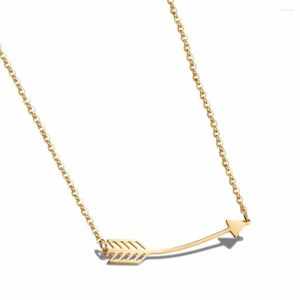 Choker Minimalist Stainless Steel Elegant Lady Jewelry Love Sideways Arrow Pendant Collarbone Necklace Women Gifts