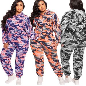 Calças de duas peças femininas 2023 Autumn Winter Tracksuit define o moletom de capuz de grandes dimensões feminino e um traje casual de trajes esportivos da mulher