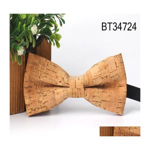 Neck Ties Wood Bow For Men Novelty Male Bark Grain Bowtie Wedding Party Man Wear Accessories Gifts Tie 3639 Q2 Drop Delivery Fashion Dhlhn
