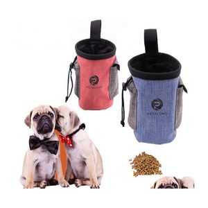 Hundtr￤ning Lydnad Portable Pet Treat Pouch Outdoor Food Storage p￥sar L￶stagbar matare med Pocket Puppy Snack Reward Wai DH6GX