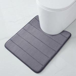 Tappeti Olanly Tappeto da bagno a forma di U Tappeto morbido assorbente in memory foam Tappeto spesso in velluto corallo Tappetino antiscivolo Tappetino da bagno Decor