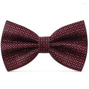 Bow -slipsar 2023 modemän för bröllop dubbel tyg svart röd dot bowtie bankett jubileumsfjäril