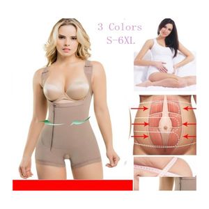 Talia brzucha Shaper Fl Body Fajas Colombianas Women Bezproblemowe uda cieńszy otwarty biust Shapewear Control Bodysuit DHS Drop Deli Dhocp