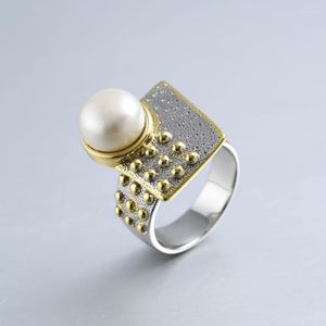 Cluster Rings 2023 Produkter i Europa och geometri -designen S925 Silver Barock Pearls Ring Manufacturer Woman's