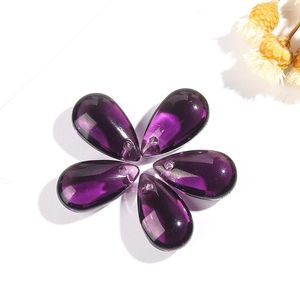 Chandelier Crystal 10PCS Synthetic Amethyst Beads Water Drop Decoration Accessories Home Garden Windows Pendant Decor