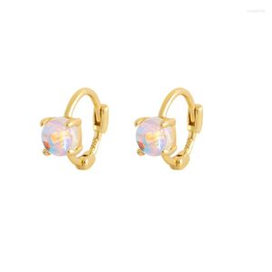 Hoop Earrings Wholesale Fashion Four-claw Advanced Moonstone For Women Fine Jewelry Drop
