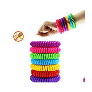 Controllo dei parassiti Bracciale repellente per zanzare sicuro naturale Bracciale a spirale impermeabile Protezione dagli insetti per interni all'aperto Baby Drop Delive Dhpqo