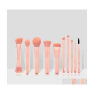 Makeup Brushes 10st/Set Pink Tool Set Cosmetic Powder Eye Shadow Foundation Blush Blandning Skönhet Make Up Brush Drop Delivery Healt DHGM9