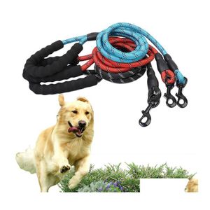 Dog Collars Leashes Pet Supplies反射性MticolorラウンドロープナイロントラクションカラーチェーンPL快適な大規模なドロップデリバリーDHF2M