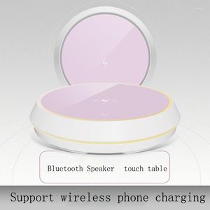 Lampade da tavolo Lampada ricaricabile Altoparlante Bluetooth Scrivania a induzione con caricabatterie wireless