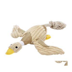 Dog Toys Chews Funny Squeaky Duck Toy Puppy Chew For Dogs Pet Squeak Plush Sound Soft Cat Play Interactive Pets Supplies Drop Deli Dh8Gh