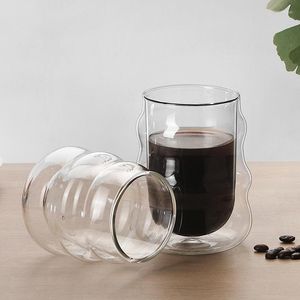 Wine Glasses Transparent Glass Coffee Cup Milk Whiskey Tea Beer Double Creative Heat Resistant Cocktail Vodka Mug Drinkware Cups