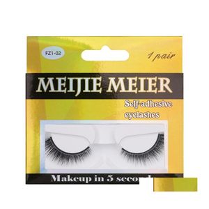 False Eyelashes Reusable Preglued Lashes Natural Self Adhesive Fake No Glue Needed Easy Use Gentle To Remove Dhs J071 Drop Delivery Dhd3W