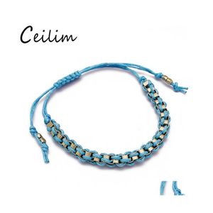 Gliederkette, schlicht, modisch, handgefertigt, blau, gewebte Armbänder für Frauen, minimalistischer Charme, Schmuck, Geschenk, täglicher Urlaub, Drop-Lieferung, Otz9E