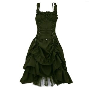 Vestidos casuais no verão para mulheres 2023 Vestido gótico de plus size Vintage steampunk retro tribunal princesa adolescentes sem mangas