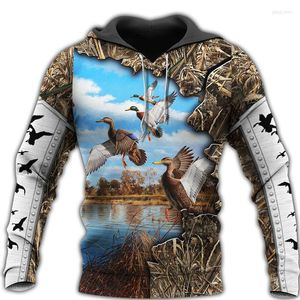 Men's Hoodies Harajuku Fashion Duck Hunting Camouflage Pattern 3D Printed Zipper Hoodie/sweatshirt/hoodie Unisex Street Casual Sweatshirt