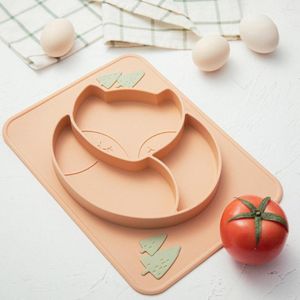 Plates Children Dish Solid Color Cartoon Infant Kids Supplementary Bowl Easy To Clean 5 Colors Baby Sucker For Kitchen
