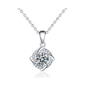 Pendant Necklaces Trendy S925 Sterling Sier 0.5Ct D Color Vvs1 Windmills Moissanite Necklace For Women Plated White Gold Pass Diamon Dhncg