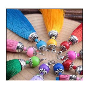 Nyckelringar reflekterande Tassel Keychain Holder Chain Keyring Charm för väska Pendant Trim Chains Jewelry Decor Drop Delivery OT4LU DHZYQ