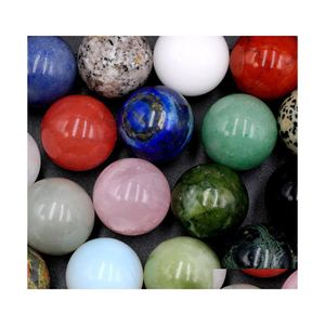 Stone 30mm Polished Loose Reiki Healing Chakra Natural Ball Bead Palm Quartz Mineral Crystals Tumbled ädelstenar Handstycke Hem DECO DHALZ