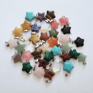 Pendant Necklaces Wholesale 50pcs/lot 2023 Fashion Assorted Natural Stone Mixed Star Charms Pendants For DIY Jewelry Making
