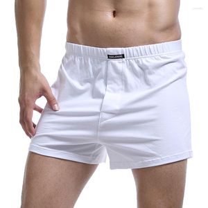 Underpants 1pcs Mens Boxer Shorts Soft Stretch Knit Breathable Cotton Boys Men Underwear Boxers Long Panties Sleep Bottoms