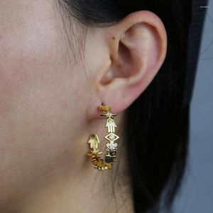 Hoop Earrings 2023 Arrived Fashion Women Lady Jewelry Multi Shaped Cute Lucky Charm Symbol Hand Eye Star Flower Round Circle Earring