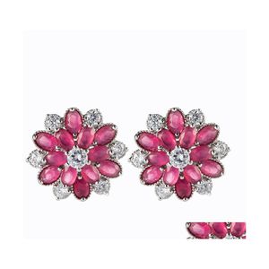 BUFF EAR LUCKYHINE MULHERY CLIP COLORF CUBIC ZIRCONIA CZ FLOR 4 COR 925 BRIINHOS PRETADOS DE SERLING STERLING 3 PAR