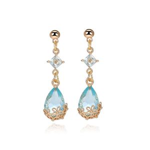 Charm Design K9 Crystal Glass Drop Earrings Fashion 6 Colors Water Vintage Dangle Earring For Women Girls Jewelry Party Wedding Deliv Otsjh