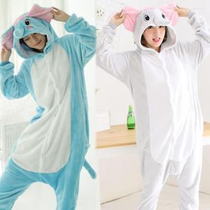 Kvinnors sömnkläder söt tecknad elefant pyjamas långärmad huva onesie vuxna kvinnor djur halloween jul