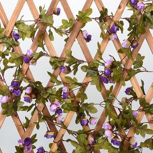 Dekorativa blommor El Simulation Wedding Party Garland Diy Fake Ivy Wall Hanging Decoration Artificial Flower Vine Silk 42 Head Home Home