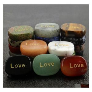 Stone Healing Crystal Reiki Love Symbol Natural Oval Piece Thanksgiving Decoration Aura Guardian Pendum Artware Charm Divination Diy DHLMV