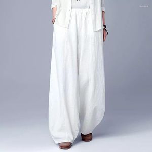 Pants 2023 Spring Women Cotton Linen Casual Female Long Trousers Slim Elastic Waist Solid Plus Size Bottoms L-7XL