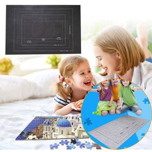 Mattor Portable Puzzle Rollup Mat Jigsaw Roll Felt Play Playmat Puzzles Filt för upp till 3000 stycken Rug Storage