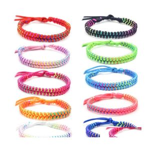 Bracelets de charme Nepal boho weave de m￣o tran￧ada para mulheres bohemian vintage colorf algod￣o corda de corda ￩tnica pulseira amiga je otjp8
