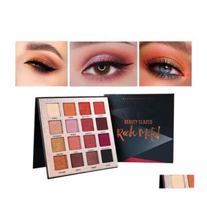 Eye Shadow 16 Color Bronzer Palette Rock Metal Charm Eyes Pearlescent Eyeshadow Beauty Glazed Makeup Drop Delivery Health Dhjwn