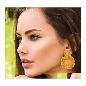 Charm Handmade Bohemian Beads Drop Earrings For Women Colorf Round Big Circle Pendant Earring Wedding Statement Jewelry Wholesale Del Ott71