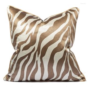 Cuscino DUNXDECO Art Home Cover Custodia Decorativa Modern Brown Animal Collection Zebra Geometric Jacquard Bedding Coussin