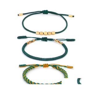 Charm Bracelets Bohemain Bracelet For Women Men Jewelry Adjustable Braided Rope Anklet Copper Beads Handmade Beaded Bangles Q521Fz D Dhclz