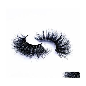 False Eyelashes 25Mm Mink Lashes 100 Handmade Natural Thick Eyelash Wispy Makeup Extention Tools 3D Hair Volume Soft Drop Delivery H Dhnbm