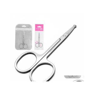 Makeup Scissors 2.0 Stainless Steel Round Nose Hair Small Color Eyebrow Trimming Beauty Tools Drop Delivery Health Accessories Dhebb