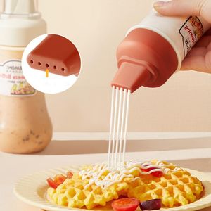 Storage Bottles Graduated Squeeze Sauce Bottle 5 Hole Tomato Honey Salad Dressing Oiler Restaurant Kitchen Condiment Dispenser