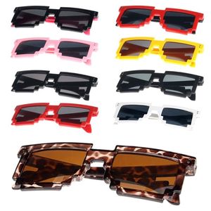 Solglasögon unisex retro trendiga fyrkantiga pixelglasögon pixelerad stil 9 färgersunglasses