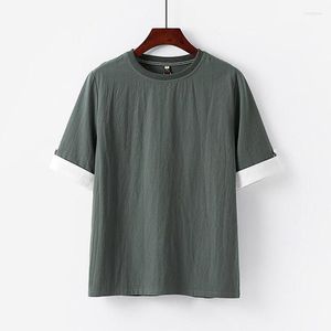 メンズTシャツメンズプラスサイズ5xl 6xl大型特大のシャツコットンリネン半袖ティーオスの夏の男性Tシャツビッグ