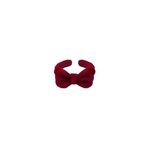 Band Rings Creative Trendy Veet Bow For Women Vintage Blue Flocking Wine Red Open pekfingersmycken Damer Girls Gift Deliver Otcoh