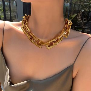 Choker Punk Large Chunky Chain Necklace Collar For Women Men Vintage Thick Big Lock Necklaces Party Jewelry